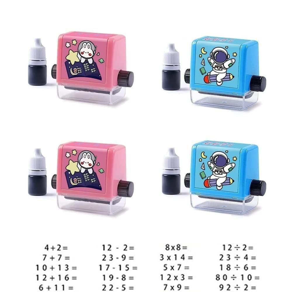 Birud Addition Stamps for Kids, Roller Design Teaching Stamp,Math Stamps Practice Tools