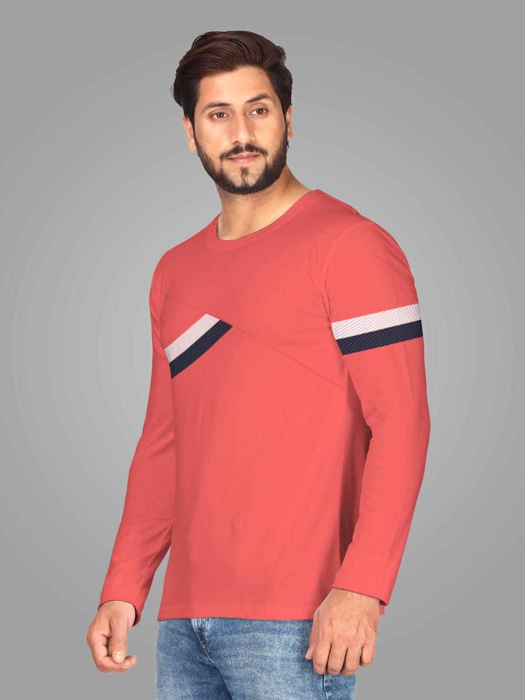 BULLMER Cotton Blend Solid Full Sleeves Mens Style Neck T-shirt
