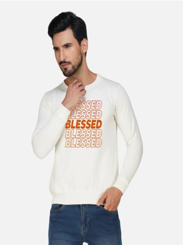 Men's Full Sleeves Typography Print Sweatshirt