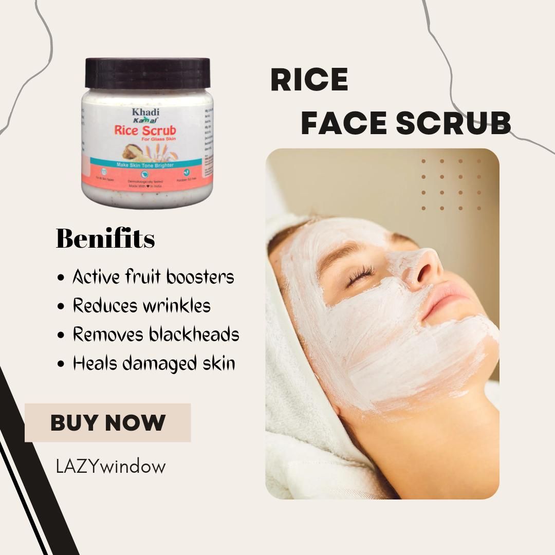Khadi Kamal Herbal 100 Pure Natural & Organic Rice Face Scrub For Men And Women 180gm Pack of 5