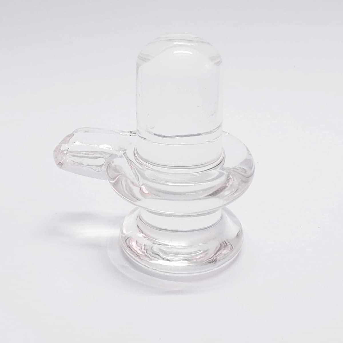 Sphatik Shivling/Big Size for Home Pooja Decorative Showpiece - 4 inch, 20gm (Crystal, White)