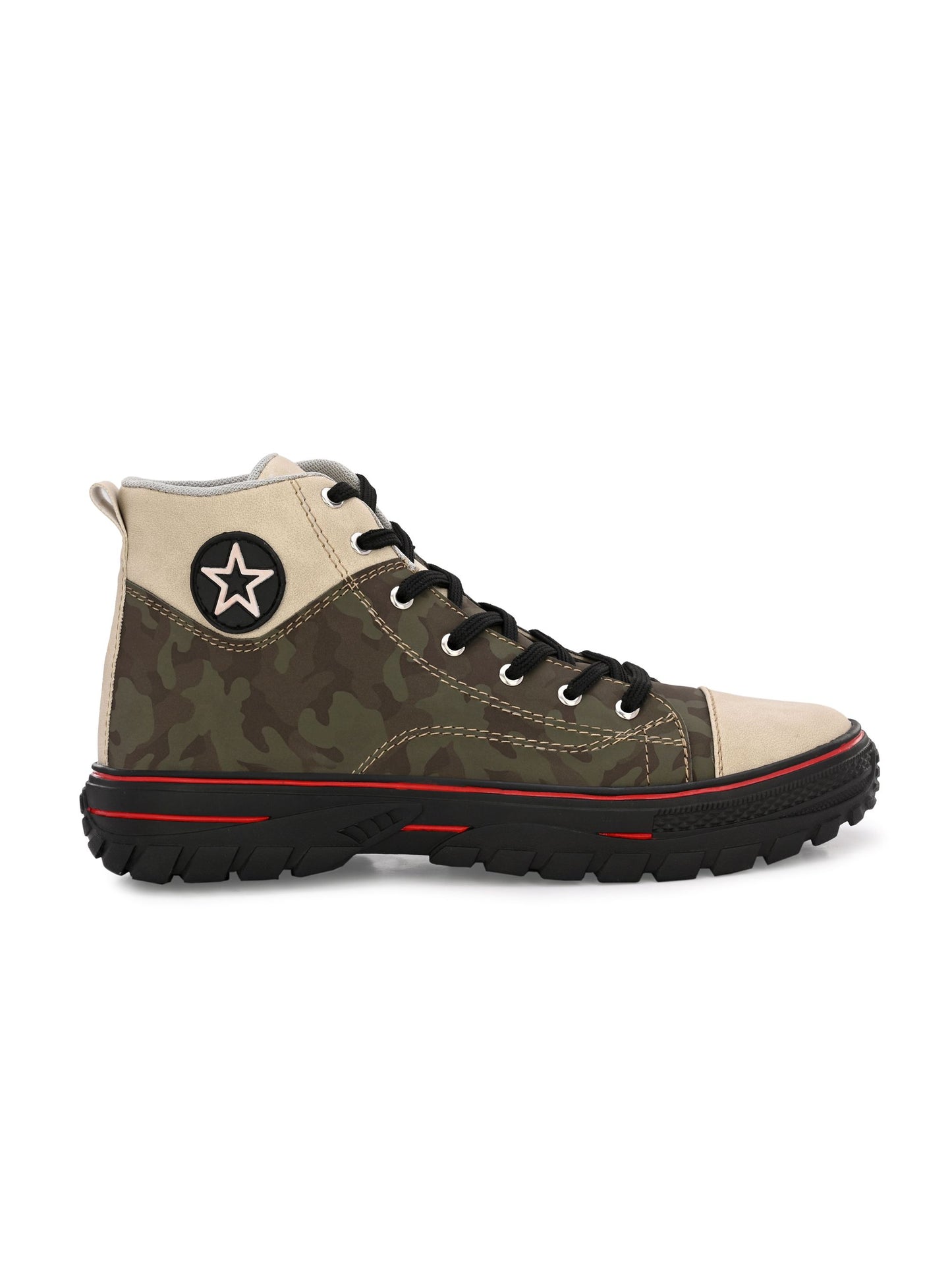 Bucik Men Olive Synthetic Leather Lace-Up
 Boots