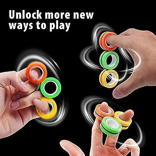 3 pcs- Stress Relief Magnetic Finger Ring - Assorted Colors