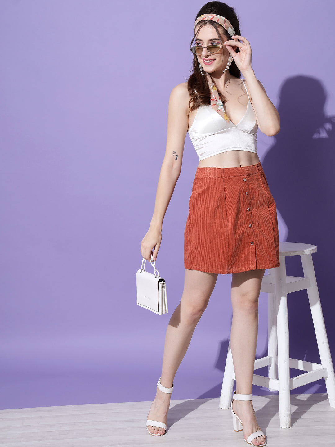 Trend Arrest Women's Cotton Regular Stylish Skirt
