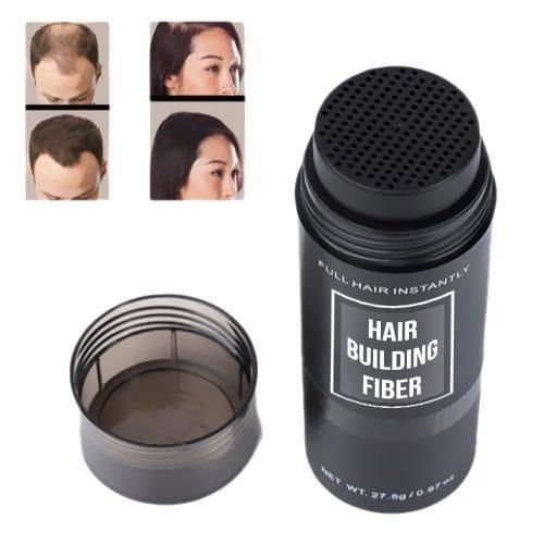 Toppik Hair Building Fibers, Keratin-Derived Fibres for Naturally Thicker Looking Hair, Cover bald spot - Black 27.5 gm with Spray Applicator, Combo Pack
