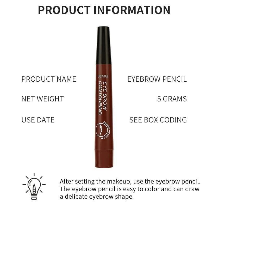 Waterproof 4 Points Microblading Eyebrow Pen with a Micro-Fork Tip Applicator