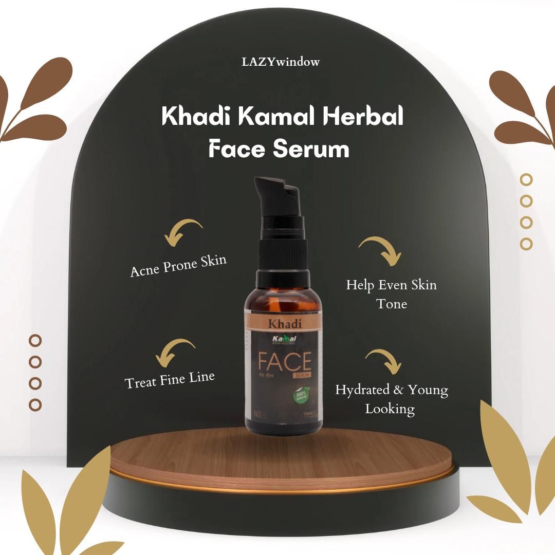 Khadi Kamal Herbal 100 Pure Natural & Organic Face Serum For Men And Women 30ml Pack of 5