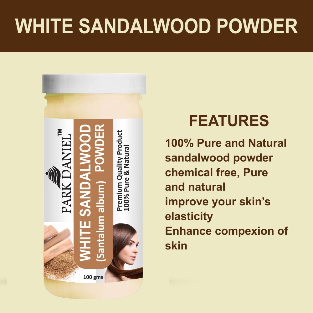 Park Daniel White Sandalwood Powder & Heena Leaf Powder Combo pack of 2 Jars of 100 gms(200 gms)
