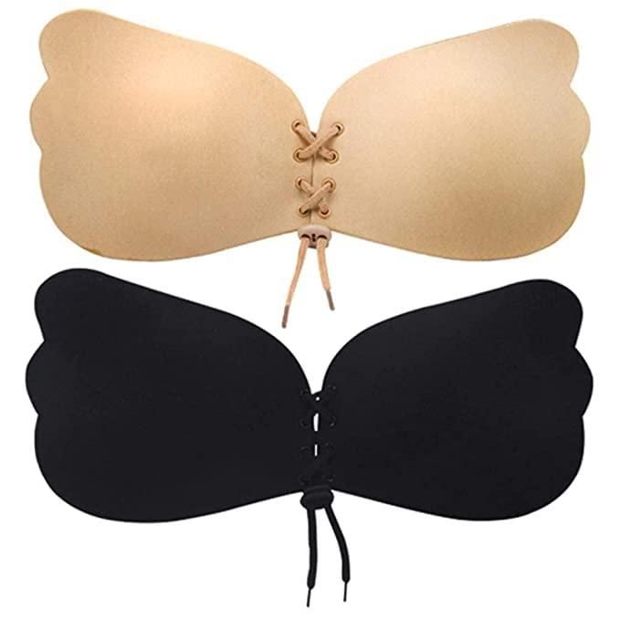 Silicone Butterfly Stick-on Bra Black